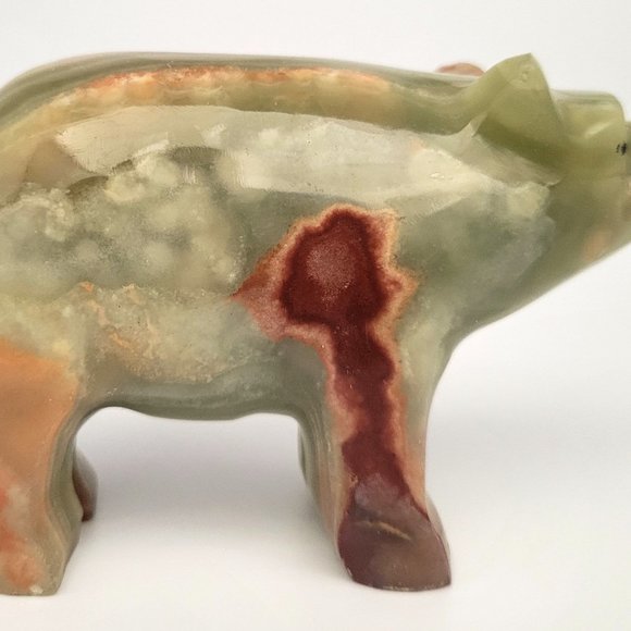 Polished Onyx Marble Bear - Unique Natural Stone Decor - Picture 5 of 5